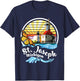 St. Joseph MI Lighthouses & Butterfly at Silver Beach Design T-Shirt - T-Shirt | Navy