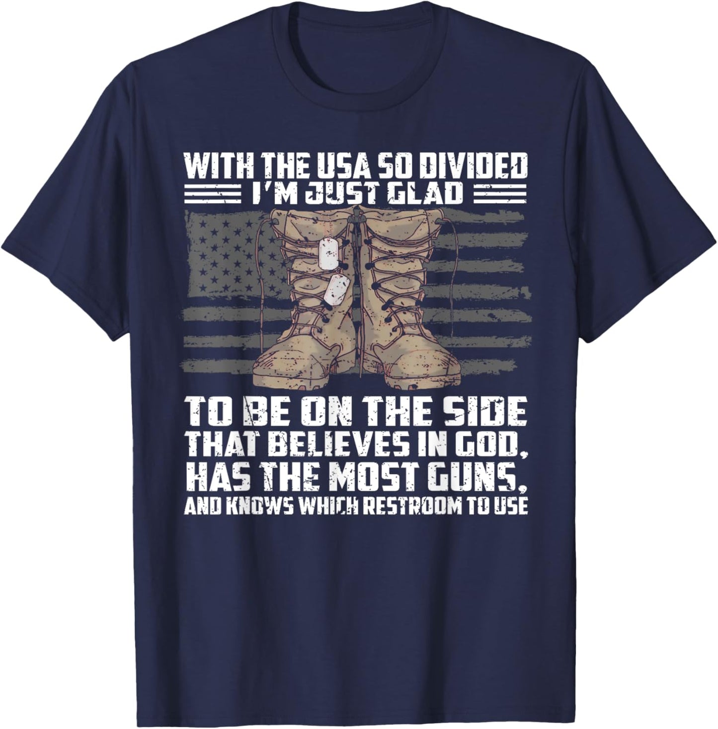 With The Usa So Divided I'm Just Glad To Be On The Side That T-Shirt - T-Shirt | Navy