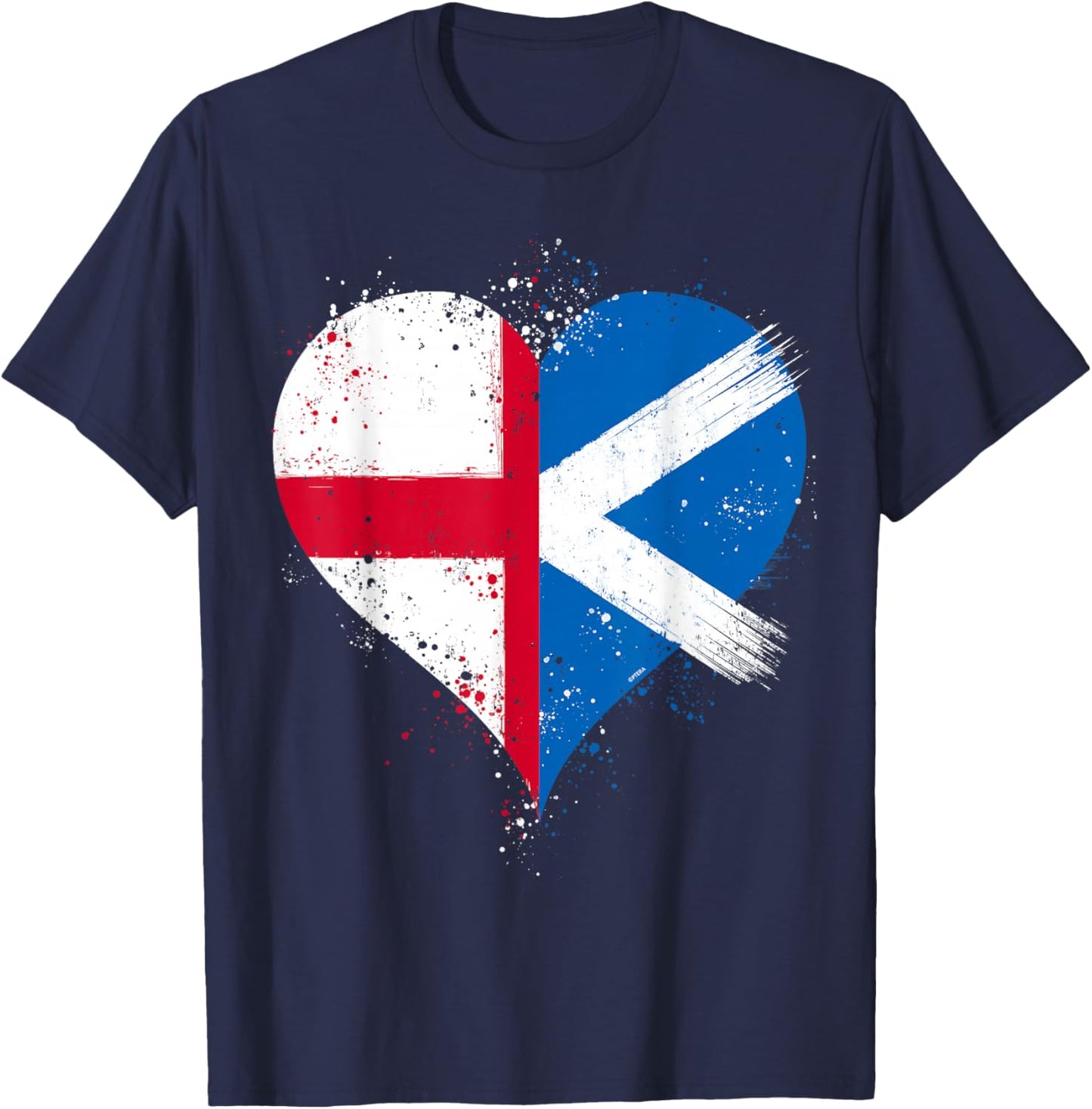 Scotland England Flag for Half Scottish Half English Pride T-Shirt - T-Shirt | Navy