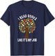 I Read Books Like Its My Job Book Lover Women Funny Tree T-Shirt - T-Shirt | Navy