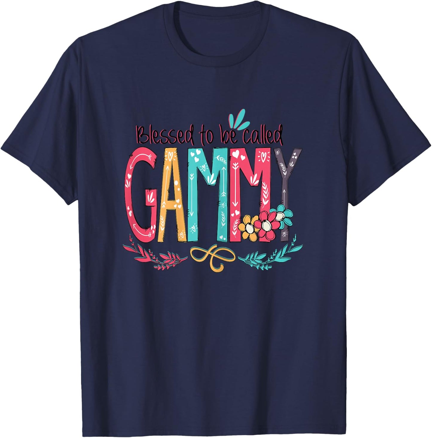 Blessed to be called Gammy Colorful gifts-Grandma T-Shirt - T-Shirt | Navy