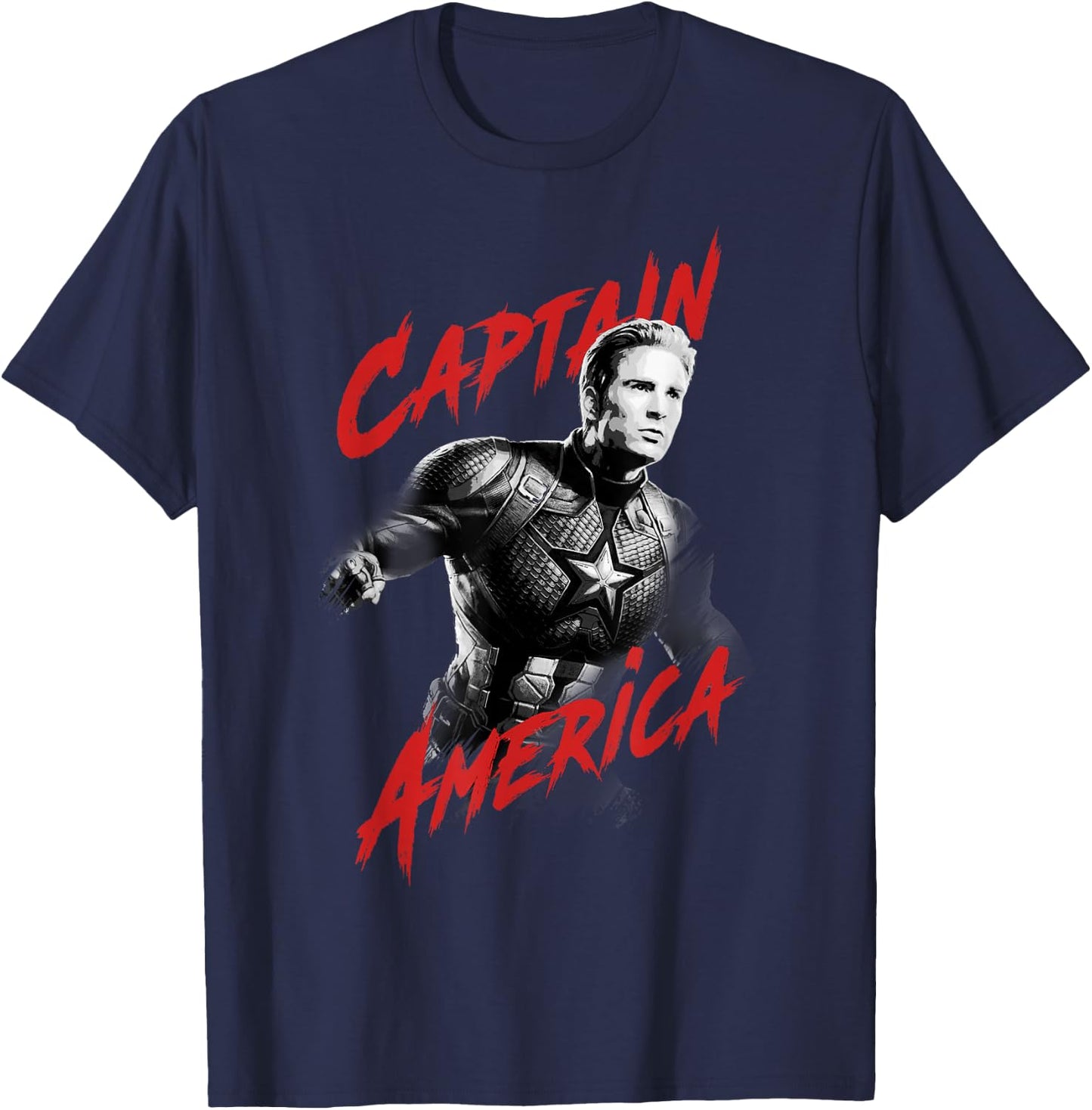 Avengers Endgame Captain America Tonal Portrait T-Shirt - T-Shirt | Navy