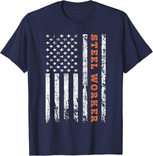 American Steel Worker T-Shirt - T-Shirt | Navy
