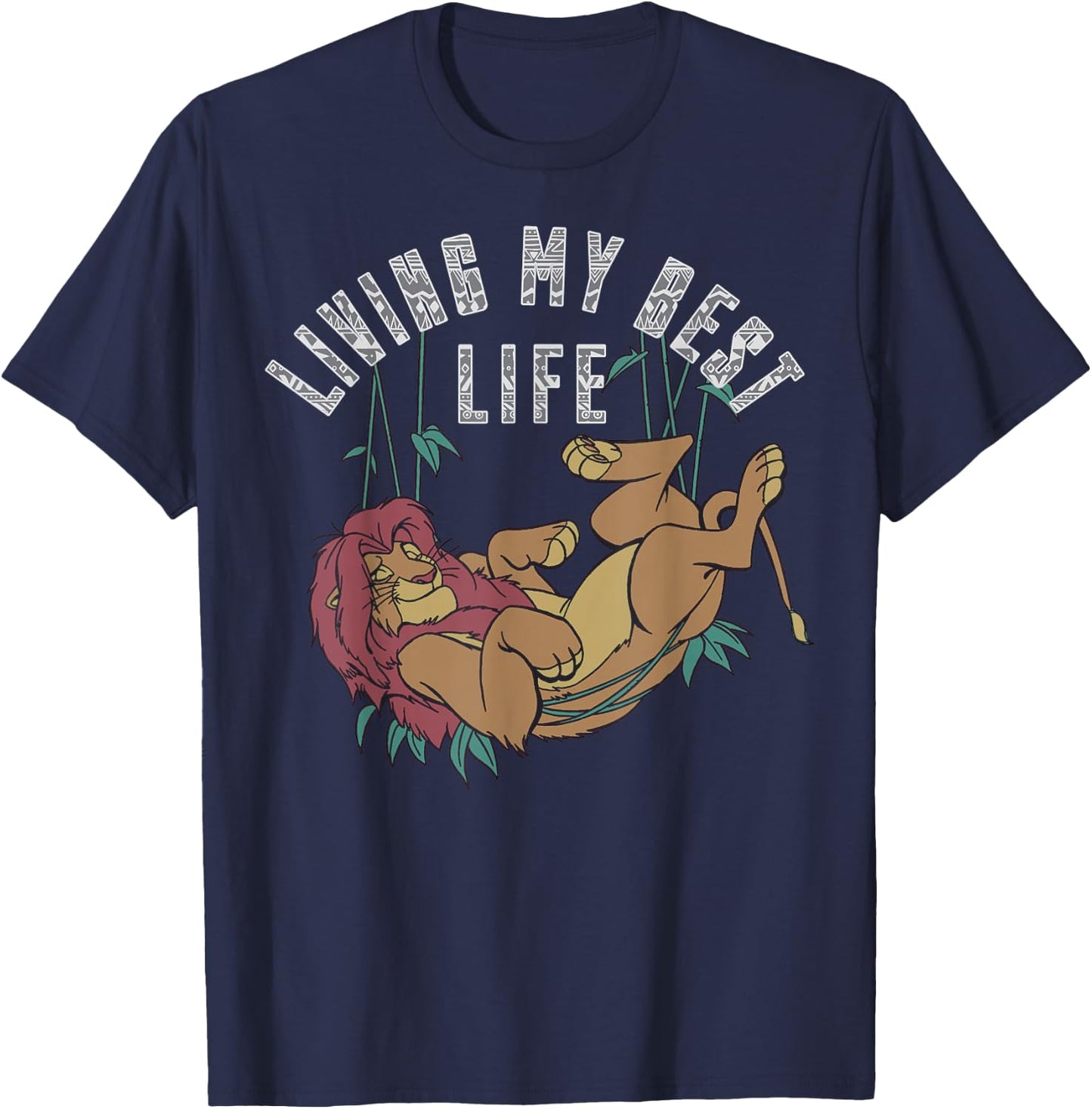 Disney Lion King Simba Living My Best Life T-Shirt - T-Shirt | Navy