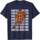 Vintage Basketball Never Stops Court Ball Player Sports Gift T-Shirt - T-Shirt | Navy
