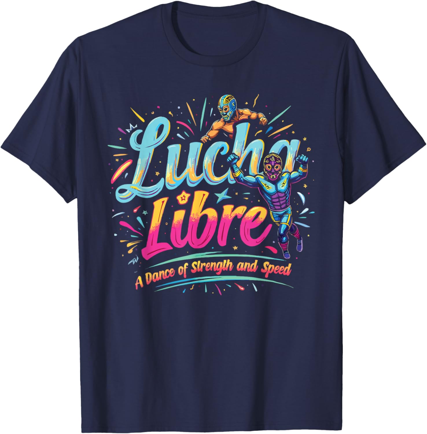 Lucha Libre Mask Luchador Wrestler Mexican Wrestling T-Shirt - T-Shirt | Navy