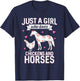 Just A Girl Who Loves Chickens Horse Lover Women Farmer T-Shirt - T-Shirt | Navy