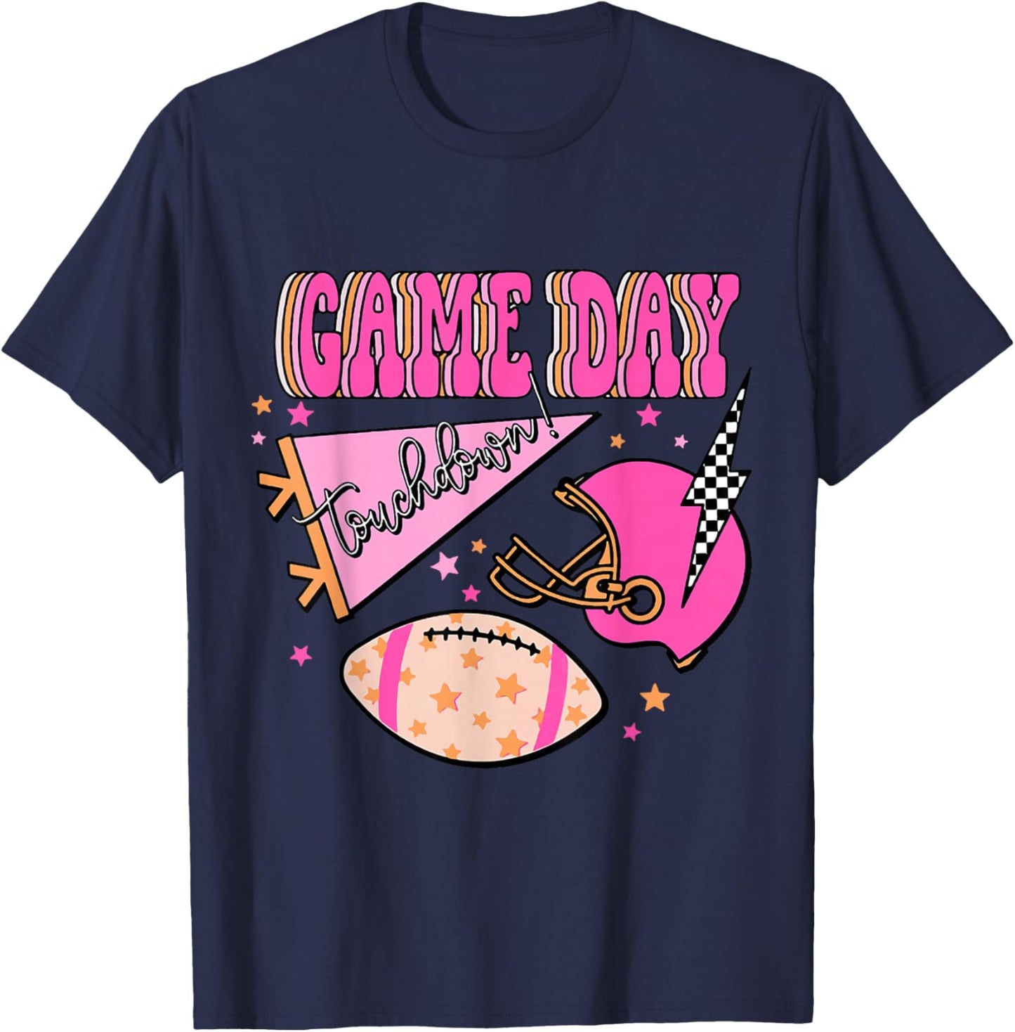 Football Shirt Preppy Football Season T-Shirt - T-Shirt | Navy