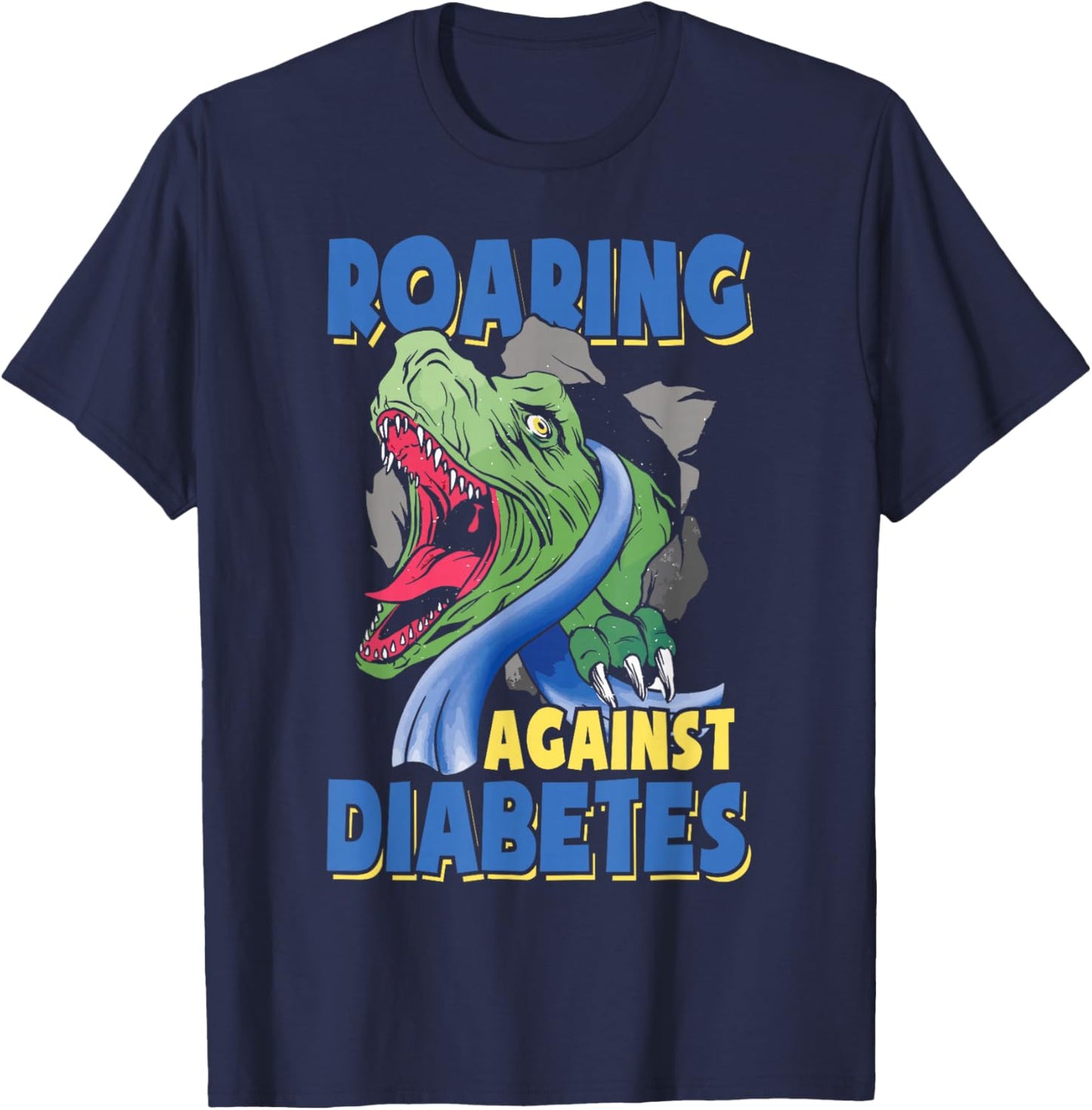 Diabetic Toddler Kids Diabetes Awareness Month T Rex T-Shirt - T-Shirt | Navy