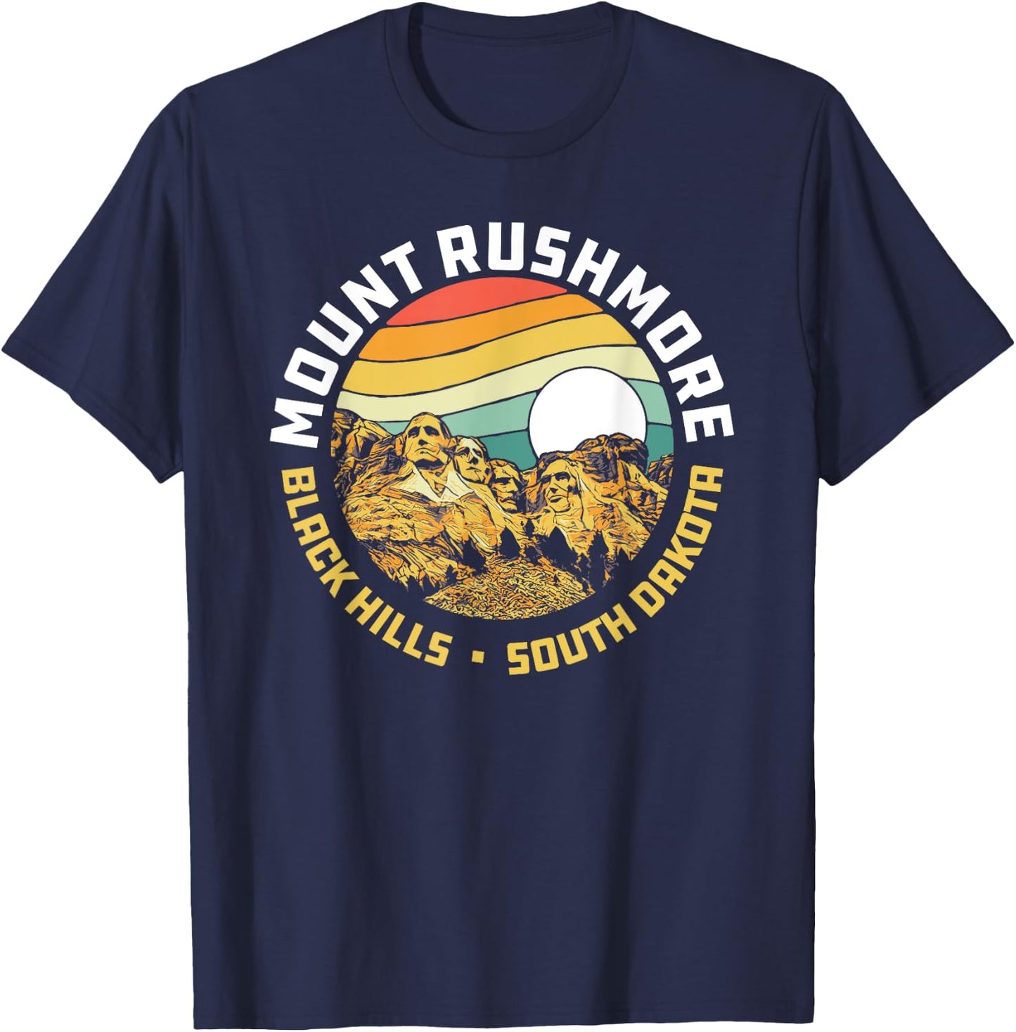 Retro Mount Rushmore National Memorial Vintage 80s Graphic T-Shirt - T-Shirt | Navy