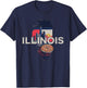 Illinois State of Illinois Retro Illinois T-Shirt - T-Shirt | Navy