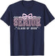 Senior 2026 Coquette Bow Class of 2026 Graduation Graduate T-Shirt - T-Shirt | Navy