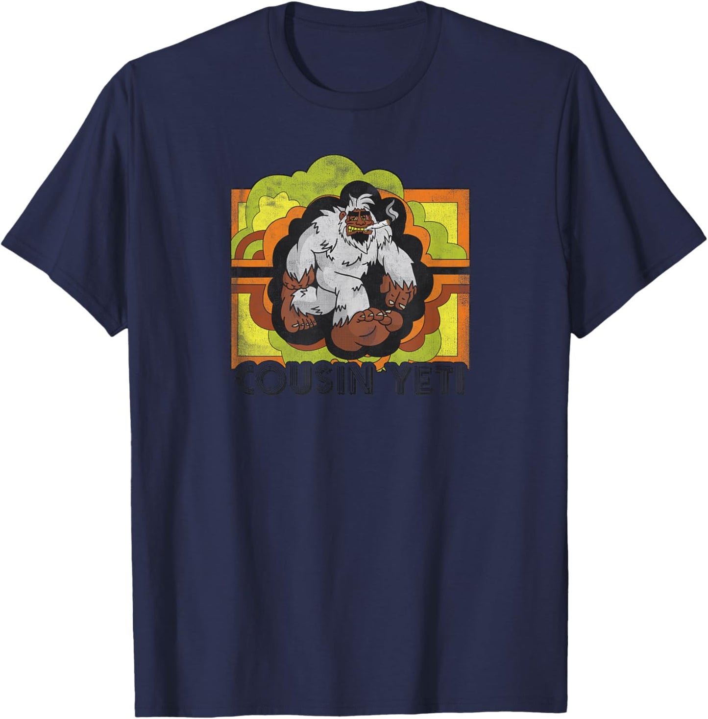 Sasquatch and Bigfoot's Cousin Yeti | Cryptozoology T-Shirt - T-Shirt | Navy