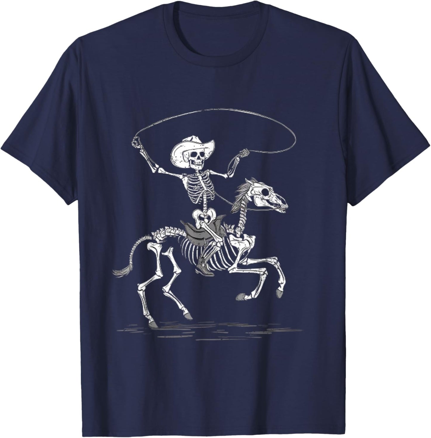 Halloween Cowboy Horse Skeleton Costume T-Shirt - T-Shirt | Navy