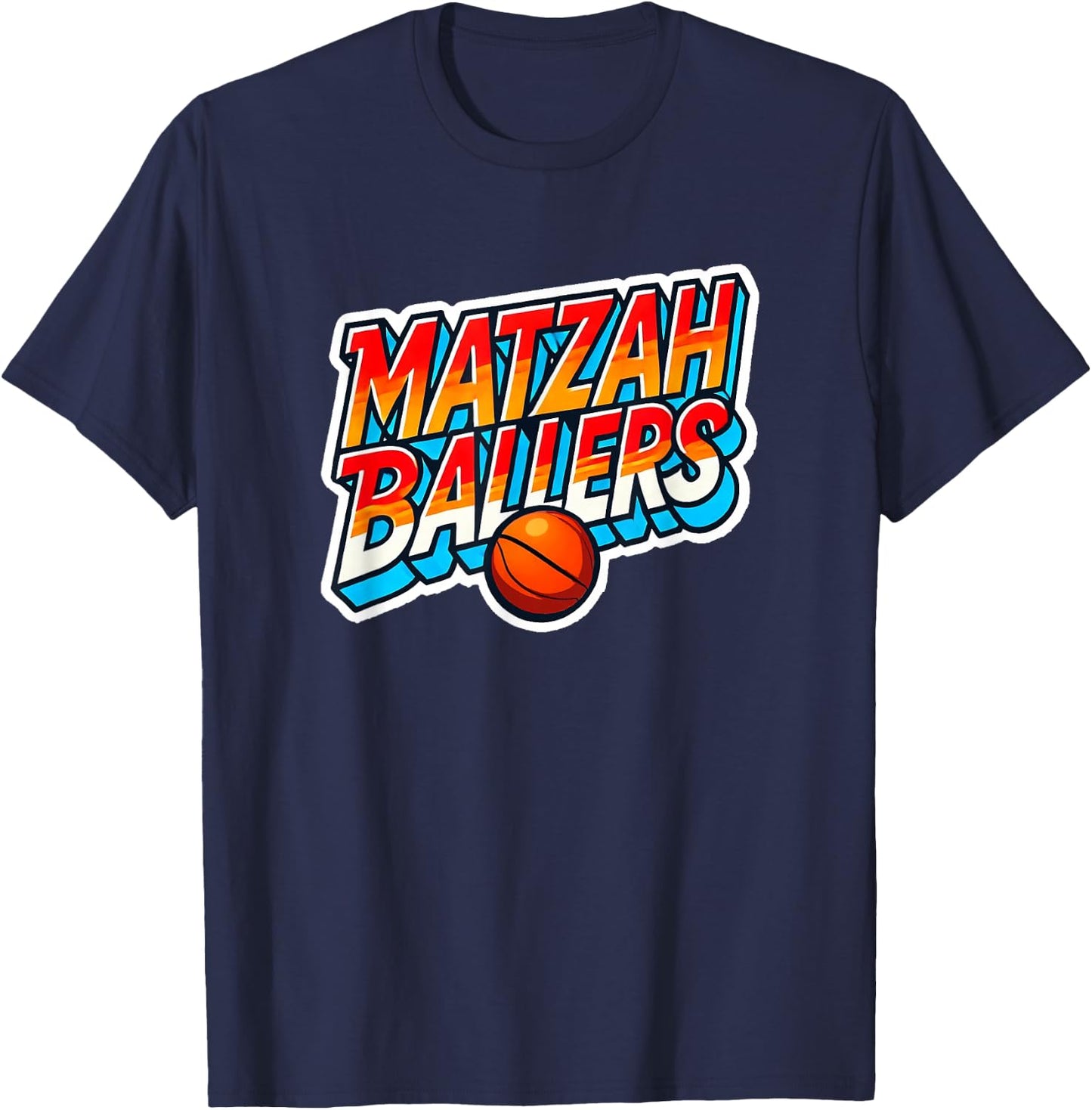 Matzah Ballers Graffiti Design for Jewish Basketball Lovers T-Shirt - T-Shirt | Navy