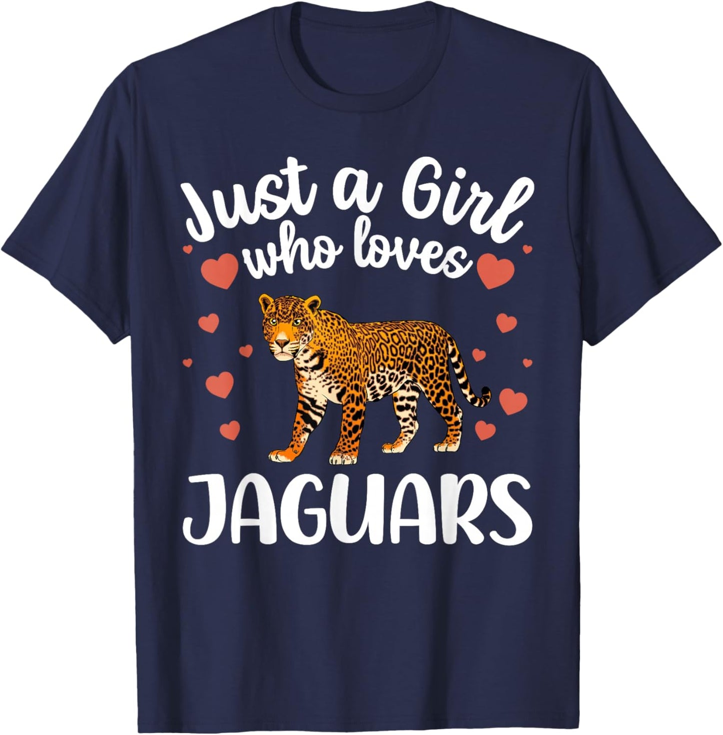 Funny Jaguar Art for Girls Women Kids Large Cat Jaguar Lover T-Shirt - T-Shirt | Navy
