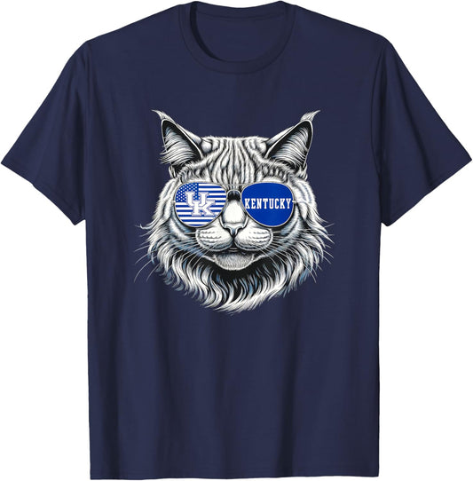 Cat Lovers Graphic Last Name Kentucky Retro Vintage Funny Women Girls Kids T-Shirt - T-Shirt | Navy