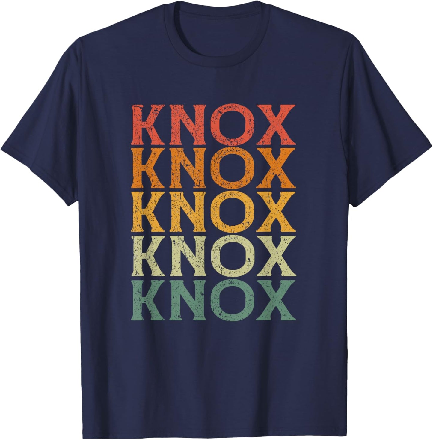 Retro Custom First Name Knox T-Shirt - T-Shirt | Navy