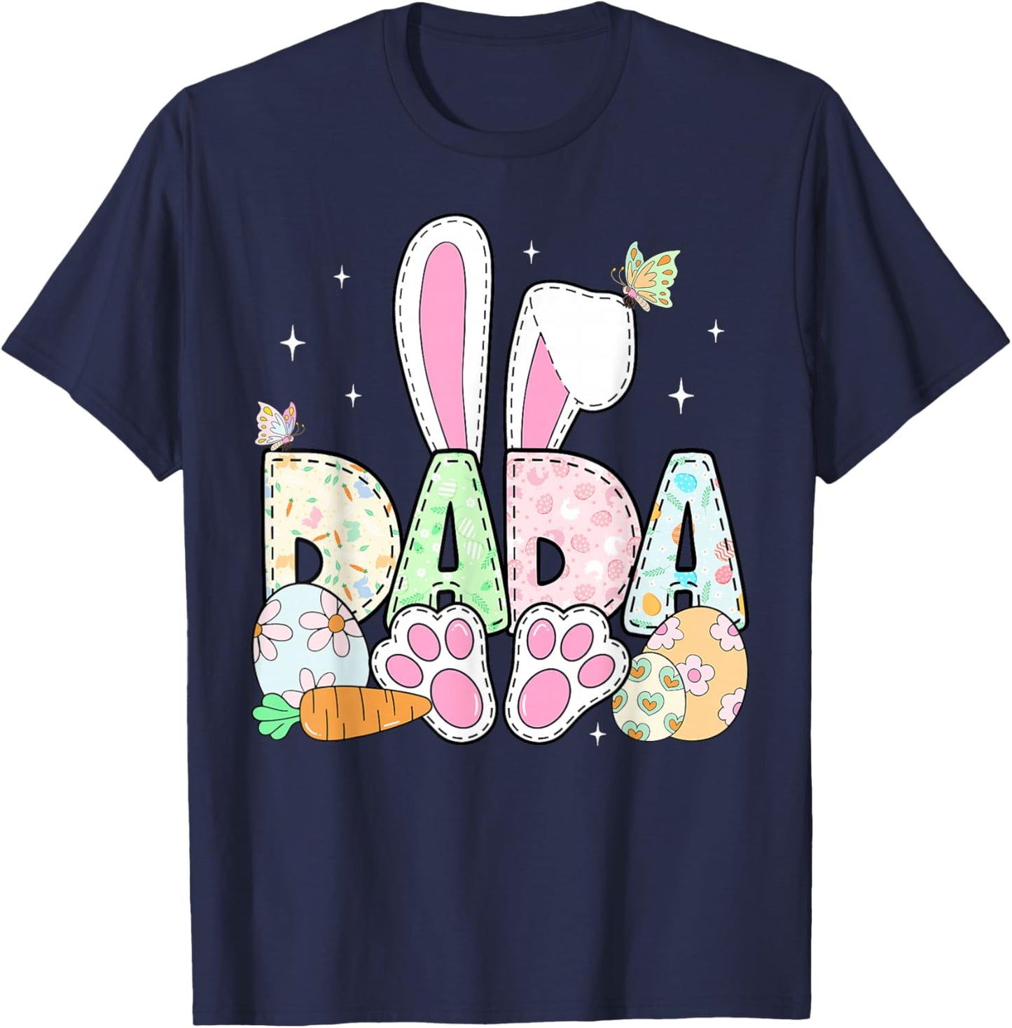 Easter Bunny Dada Spring Eggs Hunting Family Matching Easter T-Shirt - T-Shirt | Navy