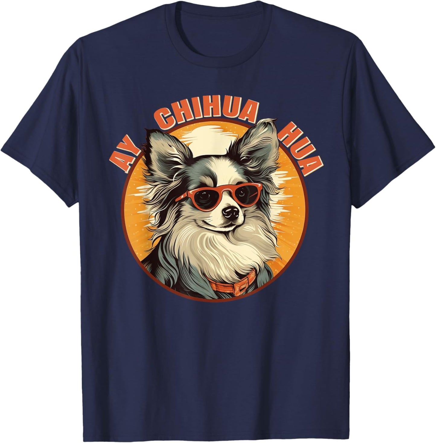 Ay Chihuahua Cute Blue Merle T-Shirt - T-Shirt | Navy