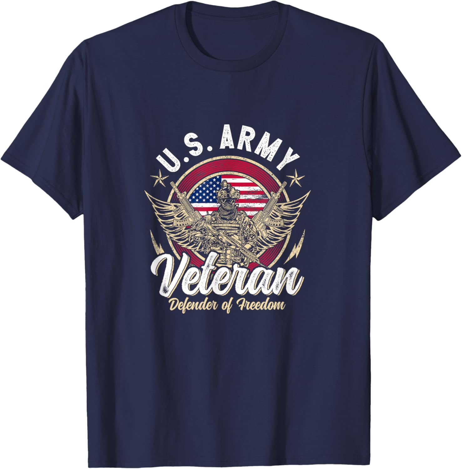 US Army Veteran - Defender of Freedom T-Shirt - T-Shirt | Navy