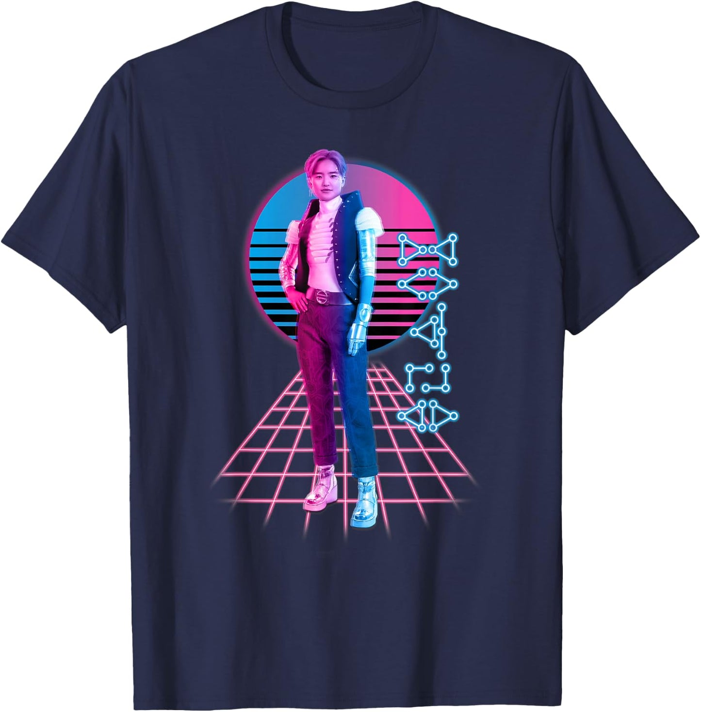 Disney Zombies 3 A-Spen Neon Standing Pose T-Shirt - T-Shirt | Navy