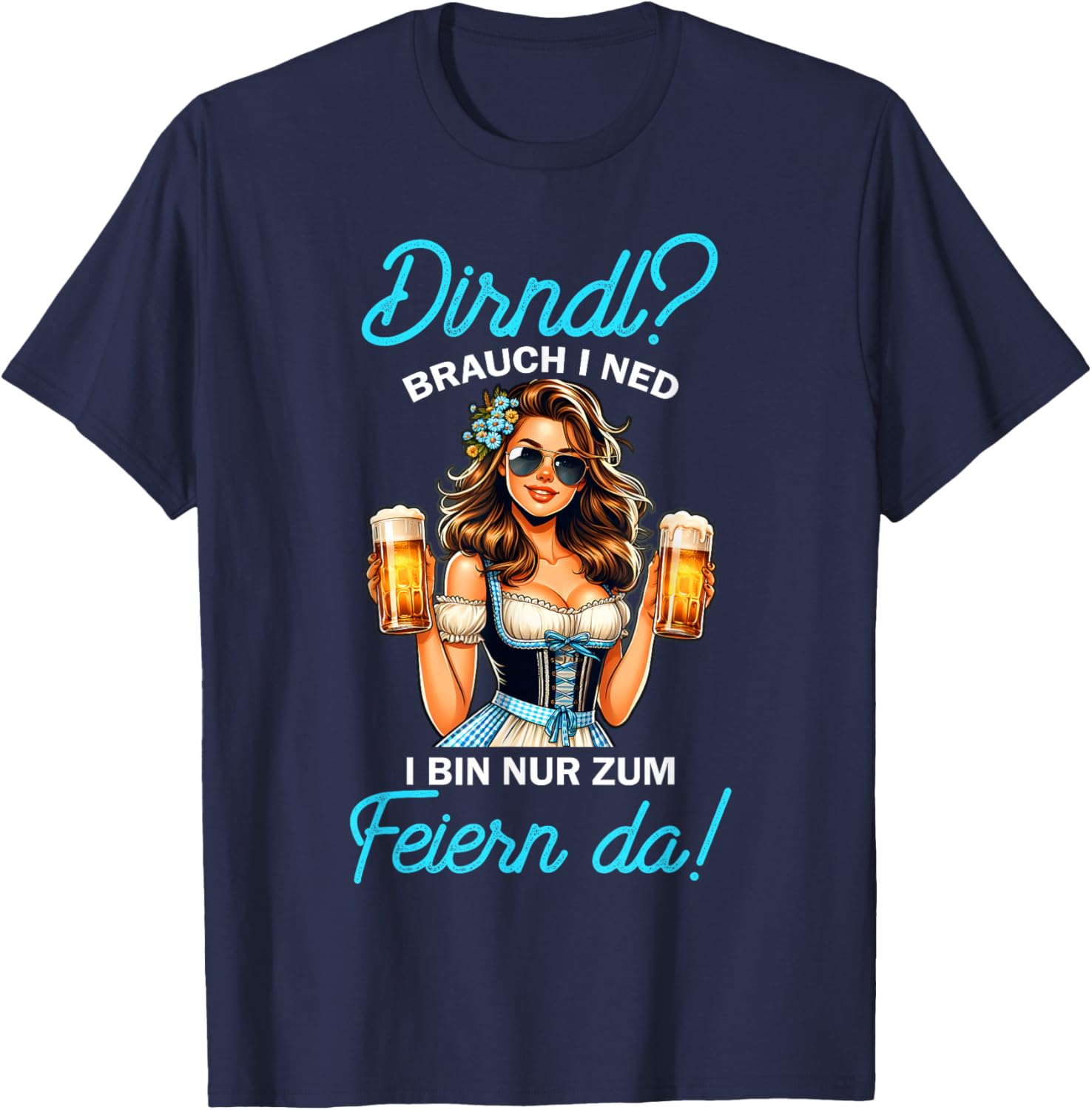 Damen Trachtendirndl für Oktoberfest T-Shirt - T-Shirt | Navy