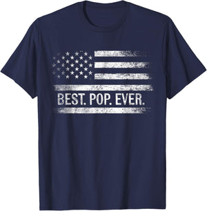 Best Pop Ever American Flag Gifts Pop Father's Day T-Shirt - T-Shirt | Navy