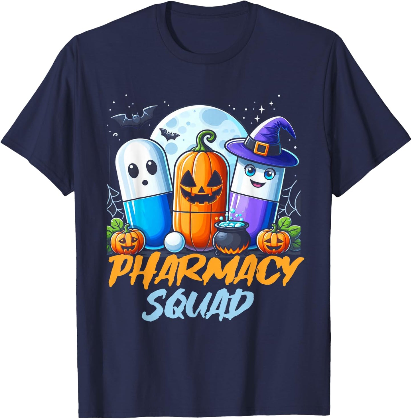 Funny Pills Pharmacy Pharmacist Squad Halloween Costume T-Shirt - T-Shirt | Navy