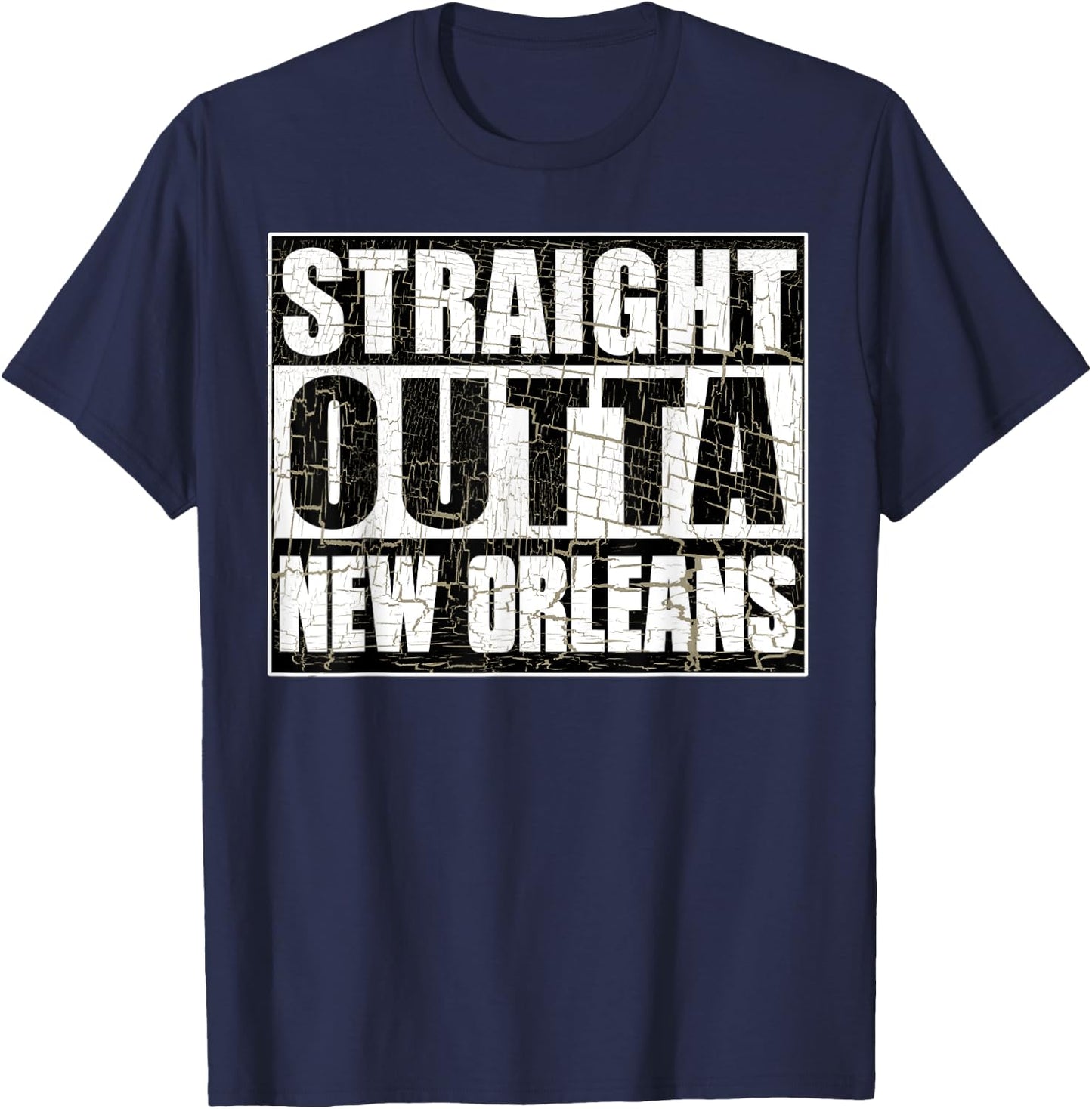 Vintage New Orleans Straight Outta New Orleans Hometown T-Shirt - T-Shirt | Navy