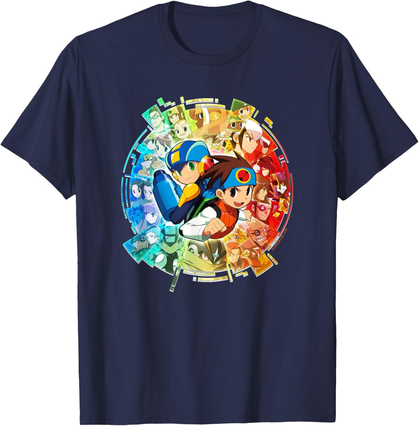 Mega Man Battle Network Legacy Collection Art T-Shirt - T-Shirt | Navy