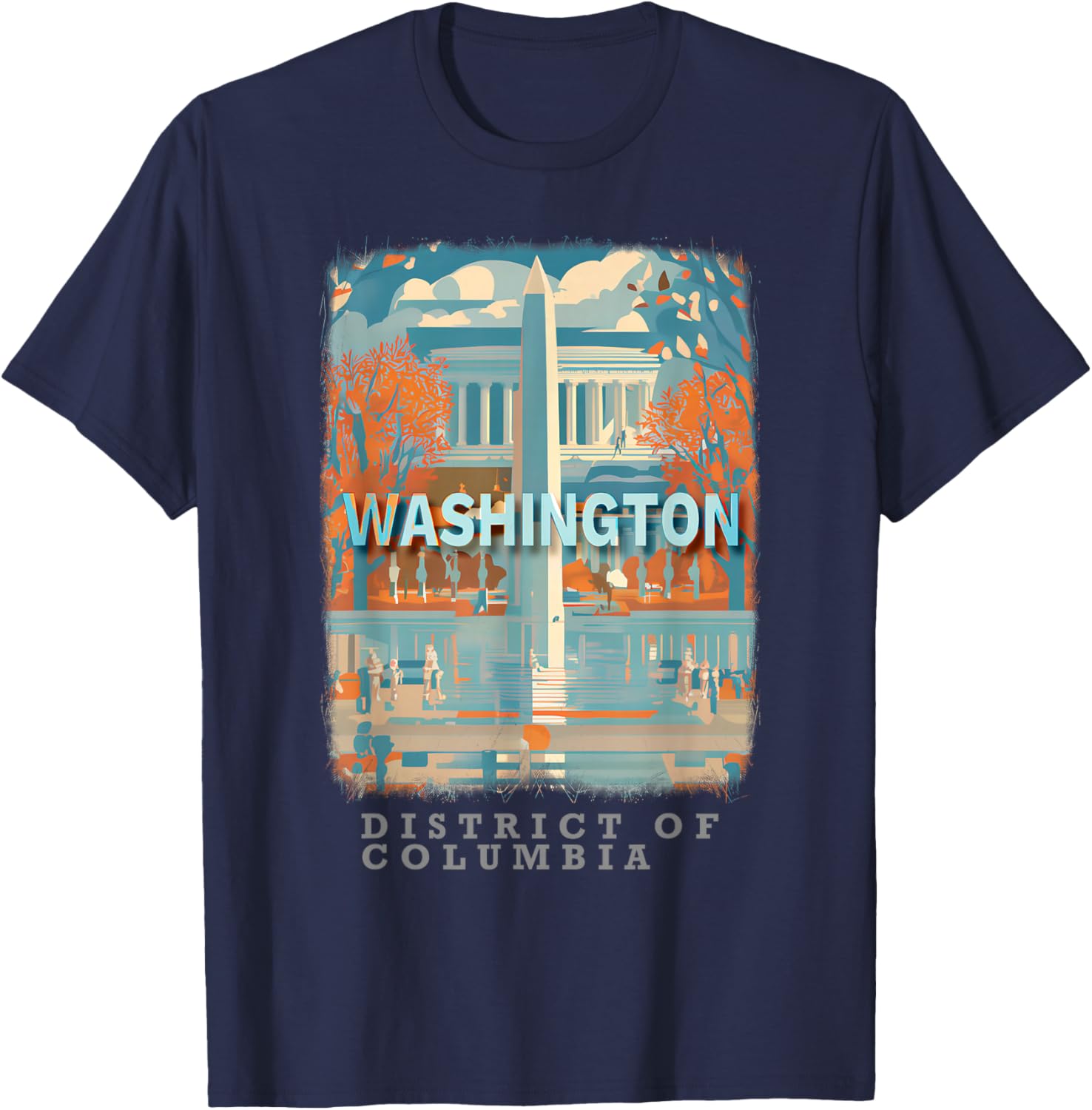 Washington DC DC Monumental Majesty SD741 T-Shirt - T-Shirt | Navy
