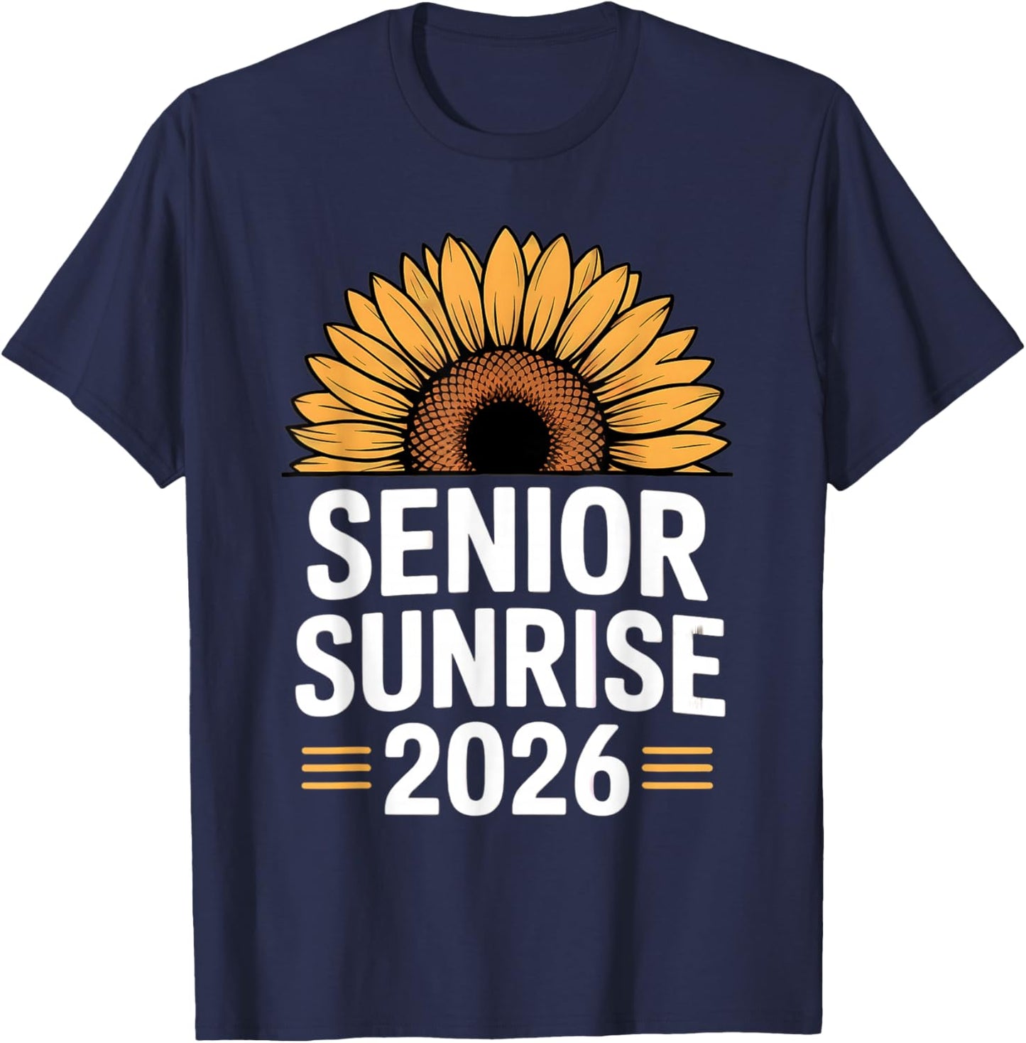 Senior Sunrise 2026 Sunflower Graduation Senior Pride T-Shirt - T-Shirt | Navy