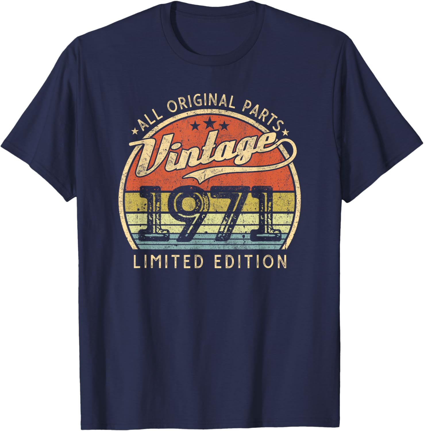 Vintage 1971 Limited Edition Retro Born in 1971 Herren Damen T-Shirt - T-Shirt | Navy
