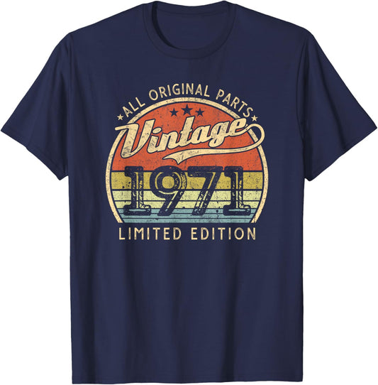 Vintage 1971 Limited Edition Retro Born in 1971 Herren Damen T-Shirt - T-Shirt | Navy