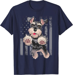 Miniature Schnauzer Dog Art Miniature Schnauzer T-Shirt - T-Shirt | Navy