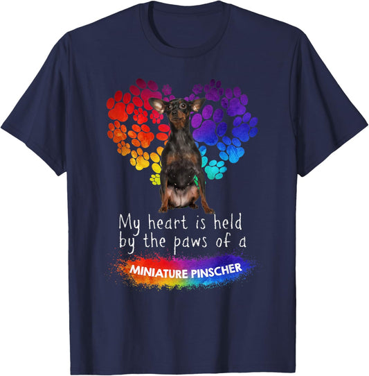 My Heart Is Held By The Paws Of A Miniature Pinscher T-Shirt - T-Shirt | Navy