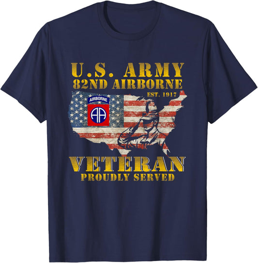 82nd Airborne Division Death From Above Fort Bragg Veteran T-Shirt - T-Shirt | Navy