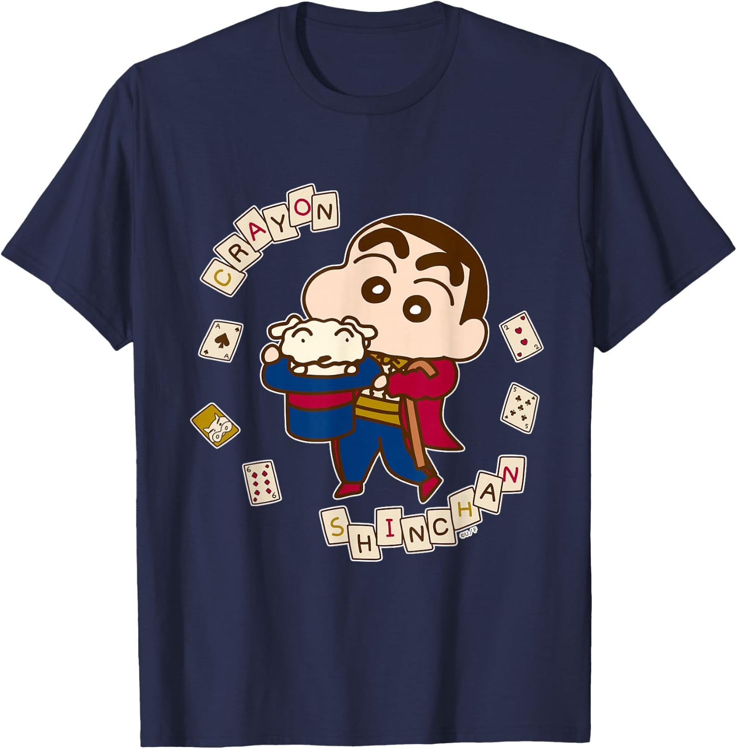 【Manga】Crayon Shin-chan Shin-chan's magic show T-Shirt - T-Shirt | Navy