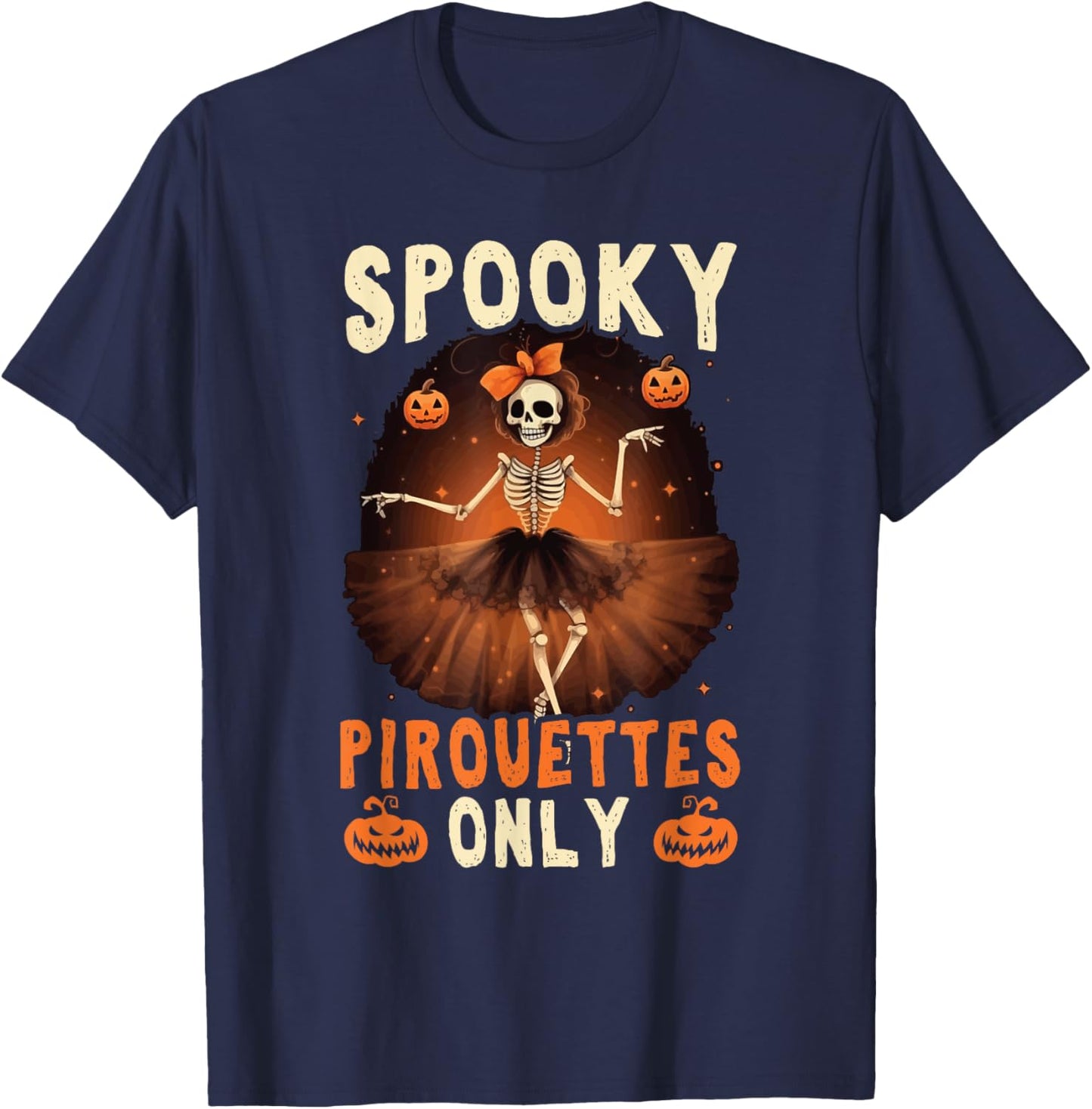 Halloween Ballerina Scary Trick Or Treat Spooky Ballet T-Shirt - T-Shirt | Navy