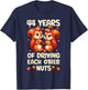 44th Wedding Anniversary 44 Years of Driving Each Other Nuts T-Shirt - T-Shirt | Navy
