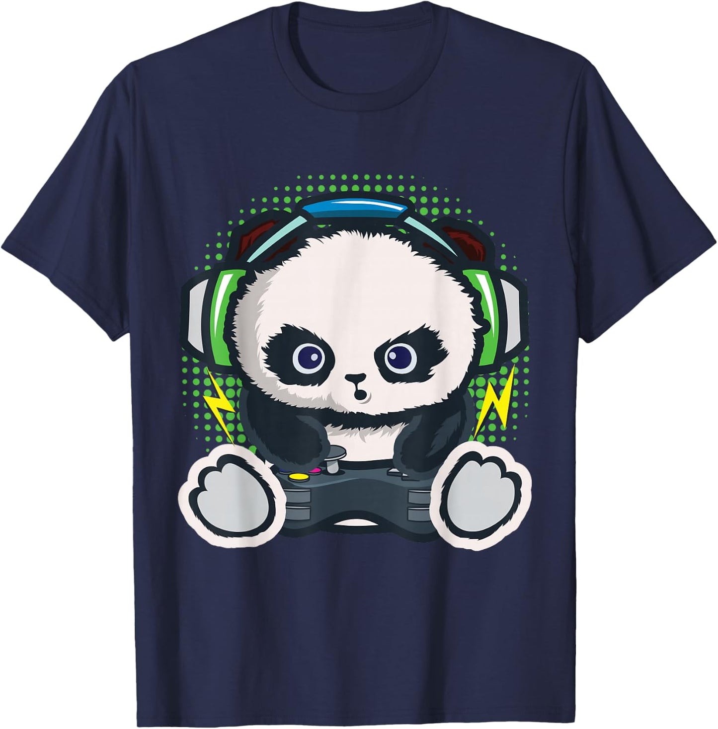 Gamer Shirt Boys Children Gaming Gift Panda Gamer T-Shirt - T-Shirt | Navy