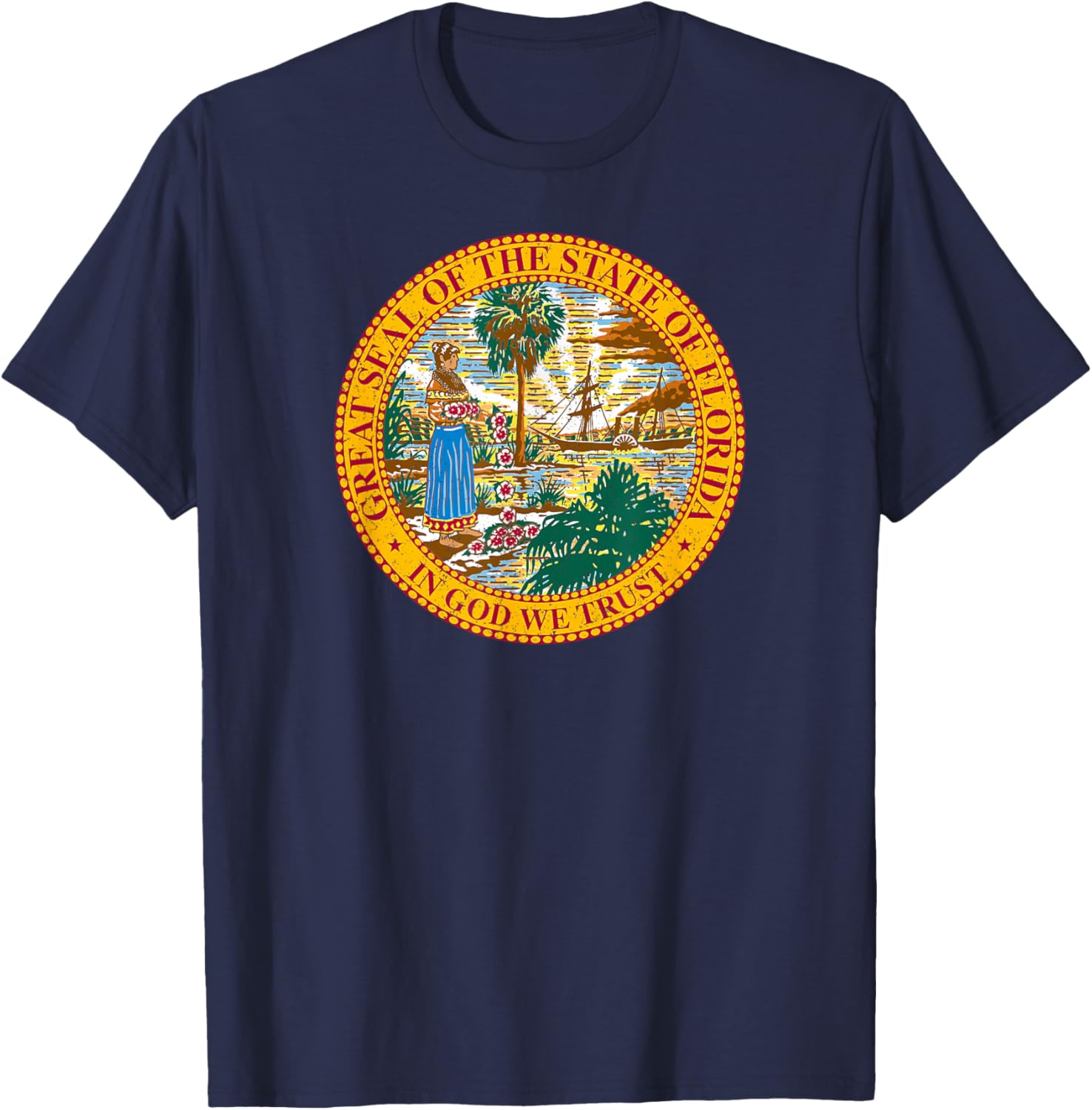 Florida State Seal Flag T-Shirt - T-Shirt | Navy