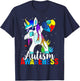 Dabbing Unicorn Autism Awareness Kids Girls Boys Be Kind T-Shirt - T-Shirt | Navy