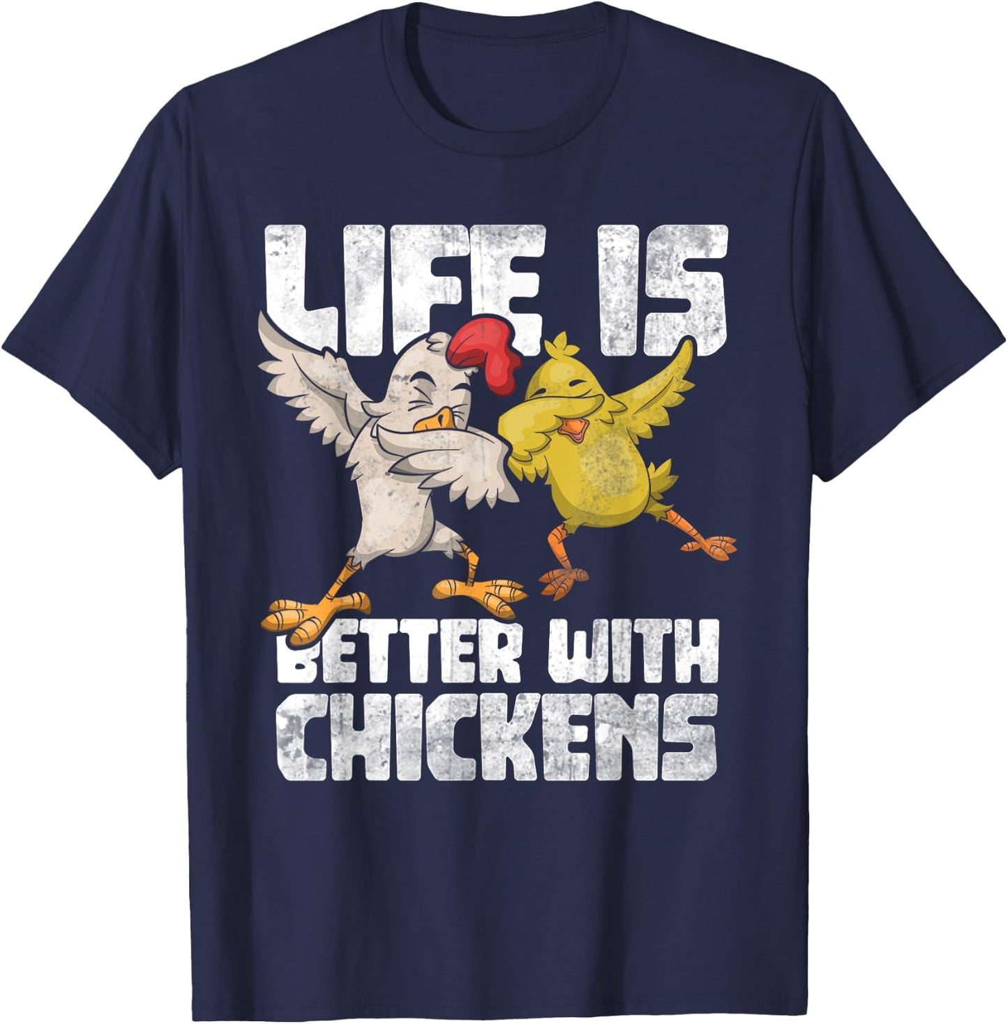 Funny Animal Farmer Kids Dabbing Rooster Dab Hen Chicken T-Shirt - T-Shirt | Navy