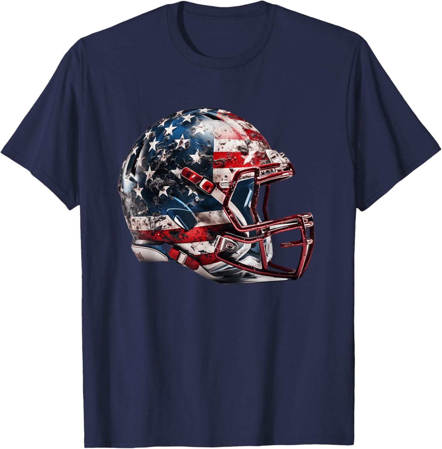 American Football Helmet Us Flag T-Shirt - T-Shirt | Navy
