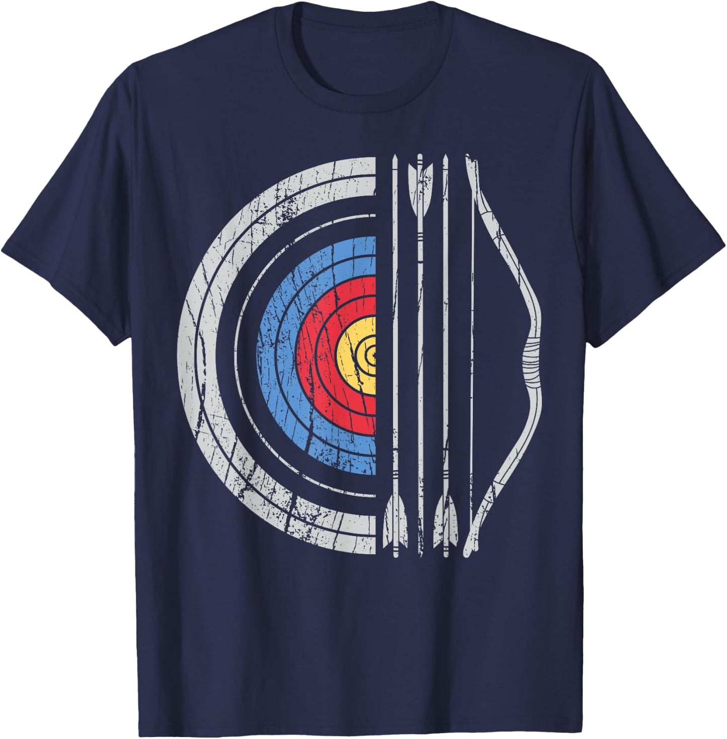 Archery Target Bow and Arrow Archer Retro Vintage Men Women Small T-Shirt - T-Shirt | Navy