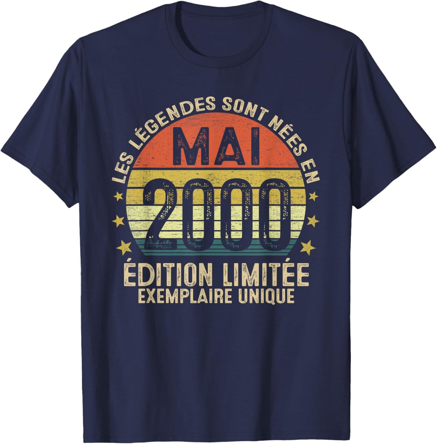 Cadeau 25 Ans Homme Les Legendes Sont Nées En Mai 2000 T-Shirt - T-Shirt | Navy
