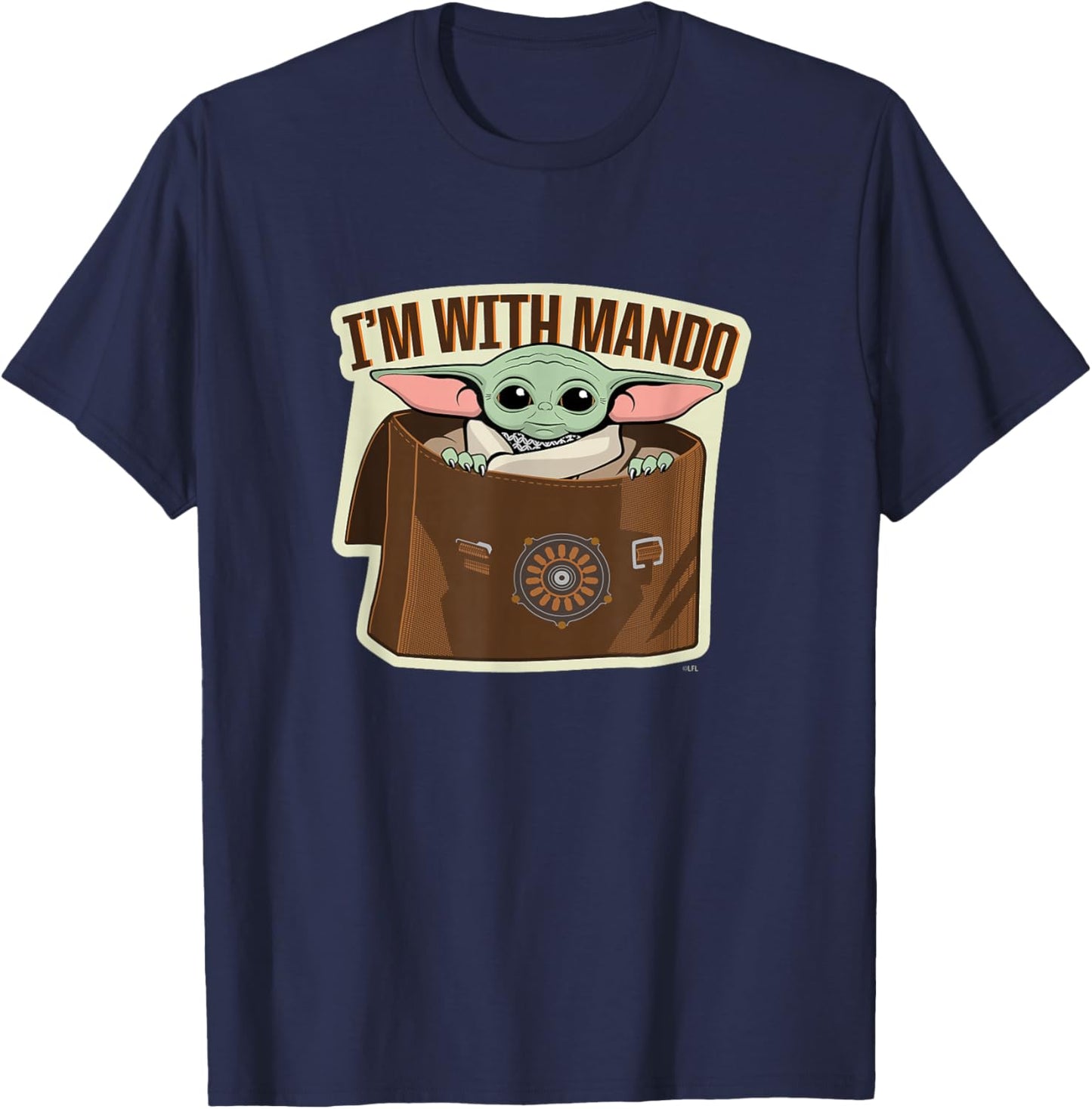Star Wars The Mandalorian Season 3 Grogu I'm With Mando T-Shirt - T-Shirt | Navy