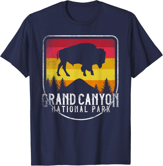 Grand Canyon National Park Retro Vintage Distressed T-Shirt - T-Shirt | Navy